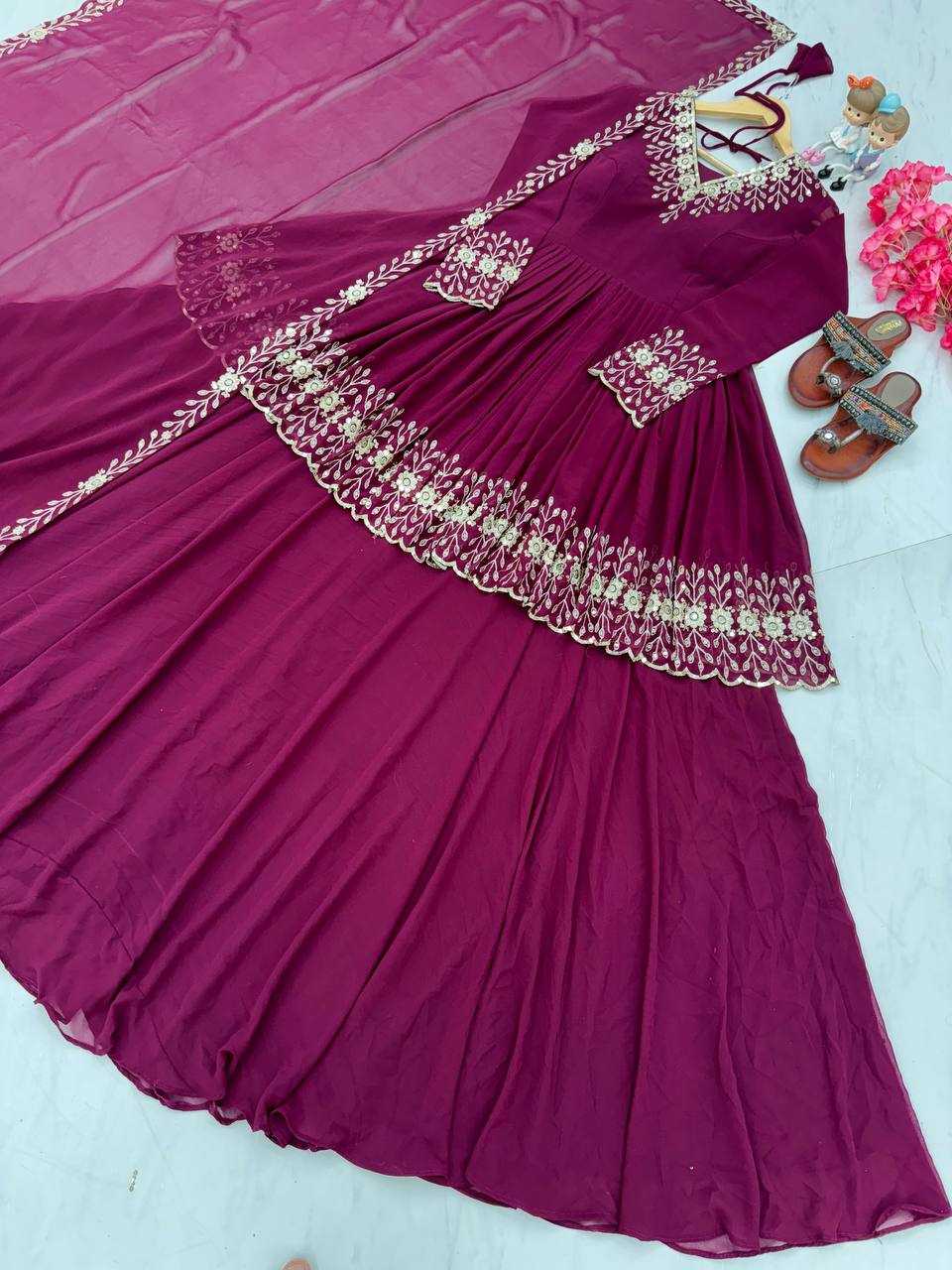 YNF FAUX GEORGETTE  RAD 135 WHOLESALE LEHENGA MANUFACTURER